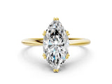 Yellow gold Marquise Solitaire Diamond Ring with Six-Prong Setting and Classic Band_20
