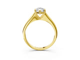 Yellow gold Marquise Solitaire Diamond Ring with Six-Prong Setting and Classic Band_23