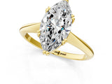 Yellow gold Marquise Solitaire Diamond Ring with Six-Prong Setting and Classic Band_7