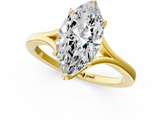 18K Yellow Gold 2.02 Carat F VVS2 Marquise Solitaire Diamond Ring with Six-Prong Setting and Tapered Band