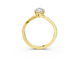 18K Yellow Gold 2.02 Carat F VVS2 Marquise Solitaire Diamond Ring with Six-Prong Setting and Tapered Band