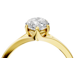 18K Yellow Gold 2.02 Carat F VVS2 Marquise Solitaire Diamond Ring with Six-Prong Setting and Tapered Band