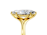 18K Yellow Gold 2.02 Carat F VVS2 Marquise Solitaire Diamond Ring with Six-Prong Setting and Tapered Band
