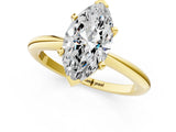Yellow gold Marquise Solitaire Diamond Ring with Six-Prong Setting on a Classic Band 1