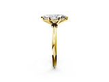 Yellow gold Marquise Solitaire Diamond Ring with Six-Prong Setting on a Classic Band 2