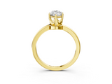 Yellow gold Marquise Solitaire Diamond Ring with Six-Prong Setting on a Classic Band_6