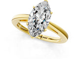 Yellow gold Marquise Solitaire Diamond Ring with Split Shank and Four-Prong Setting_13