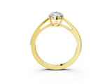 Yellow gold Marquise Solitaire Diamond Ring with Split Shank and Four-Prong Setting_15