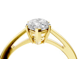 Yellow gold Marquise Solitaire Diamond Ring with Split Shank and Four-Prong Setting_16
