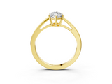 Yellow gold Marquise Solitaire Diamond Ring with Split Shank and Four-Prong Setting_22