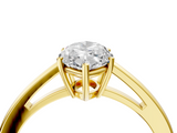Yellow gold Marquise Solitaire Diamond Ring with Split Shank and Four-Prong Setting_23