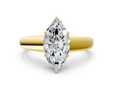 Yellow gold Marquise Solitaire Diamond Ring with Tapered Band and Four-Prong Setting_49