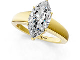 Yellow gold Marquise Solitaire Diamond Ring with Tapered Band and Four-Prong Setting_50