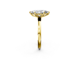 Yellow gold Marquise Solitaire Diamond Ring with Thin Band and Four-Prong Setting_5
