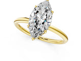 Yellow gold Marquise Solitaire Diamond Ring with a Classic Band and Four-Prong Setting 1