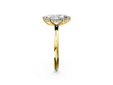 Yellow gold Marquise Solitaire Diamond Ring with a Classic Band and Four-Prong Setting 2