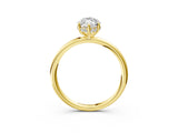Yellow gold Marquise Solitaire Diamond Ring with a Classic Band and Four-Prong Setting 3