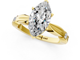 Yellow gold Marquise Solitaire Diamond Twisted Band with Four-Prong Setting_52
