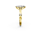 Yellow gold Marquise Solitaire Diamond Twisted Band with Four-Prong Setting_53