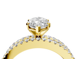 Yellow gold Marquise Solitaire Diamond with Pave and Channel Set Band_67
