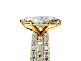Yellow gold Marquise Solitaire Diamond with Pave and Channel Set Band_68