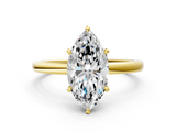 Yellow gold Marquise Solitaire Engagement Ring with Cathedral Band and Four-Prong Setting_40