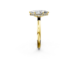 Yellow gold Marquise Solitaire Engagement Ring with Cathedral Band and Four-Prong Setting_42