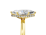 Yellow gold Marquise Solitaire Engagement Ring with Cathedral Band and Four-Prong Setting_45