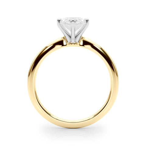 Yellow gold Marquise Solitaire Engagement Ring with Classic Band and Four-Prong Setting 2