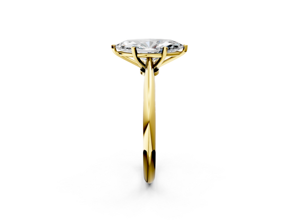 14K Yellow Gold 1.50 Carat F VS1 Marquise Solitaire Engagement Ring with Classic Band and Four-Prong Setting