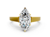 Yellow gold Marquise Solitaire Engagement Ring with Four-Prong Setting and Tapered Band_8
