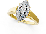 Yellow gold Marquise Solitaire Engagement Ring with Four-Prong Setting and Tapered Band_9