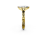 Yellow gold Marquise Solitaire Engagement Ring with Scrollwork Band and Four-Prong Setting_149