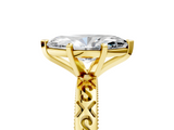 Yellow gold Marquise Solitaire Engagement Ring with Scrollwork Band and Four-Prong Setting_152