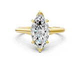 Yellow gold Marquise Solitaire Engagement Ring with Six-Prong Setting and Classic Band 1