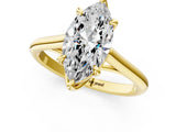Yellow gold Marquise Solitaire Engagement Ring with Six-Prong Setting and Classic Band 2