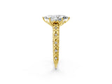 Yellow gold Marquise Solitaire Floral Milgrain Engagement Ring_34