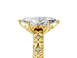 Yellow gold Marquise Solitaire Floral Milgrain Engagement Ring_37