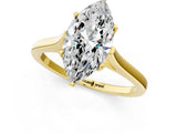 Yellow gold Marquise Solitaire Heart Prong Engagement Ring with Tapered Band_55