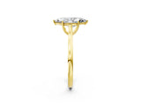 Yellow gold Marquise Solitaire Heart Prong Engagement Ring with Tapered Band_56