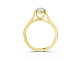Yellow gold Marquise Solitaire Heart Prong Engagement Ring with Tapered Band_57