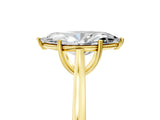 Yellow gold Marquise Solitaire Heart Prong Engagement Ring with Tapered Band_59