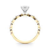 14K Yellow Gold 2.01 Carat E VS1 Marquise Solitaire Marquise Side Stone Prong Setting Ring
