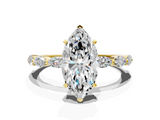 Yellow gold Marquise Solitaire Marquise Side Stone Prong Setting Ring_65