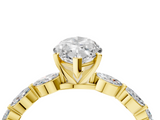 Yellow gold Marquise Solitaire Marquise Side Stone Prong Setting Ring_69