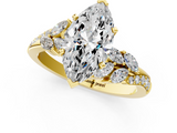 Yellow gold Marquise Solitaire Marquise Twist Band with Six-Prong Setting_72