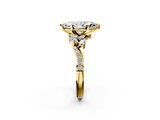 Yellow gold Marquise Solitaire Marquise Twist Band with Six-Prong Setting_73