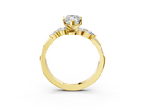 Yellow gold Marquise Solitaire Marquise Twist Band with Six-Prong Setting_74
