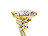 Yellow gold Marquise Solitaire Marquise Twist Band with Six-Prong Setting_76