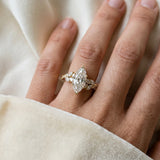 Yellow gold Marquise Solitaire Marquise Twist Band with Six-Prong Setting_96